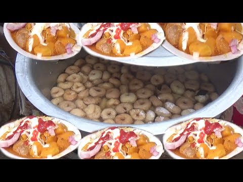 Cheap But Very Tasty Street Food(Mixed Bara Chaat) in India(Orissa) - See How Common People Eating Video