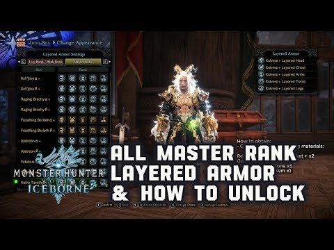 All Master Rank Layered Armor (Male) and How to Unlock/Obtain - MHW: Iceborne