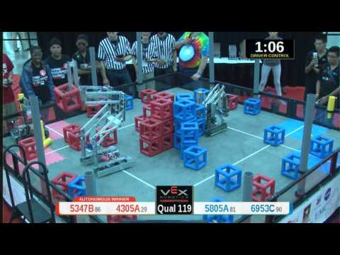 2015 VRC Tech Q119 - 5347B 4305A vs 5805A 6953C - 37 to 12 - VEX Worlds 2015 - Technology Division