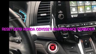 how to reset your 2019 Honda odyssey maintenance required reminder