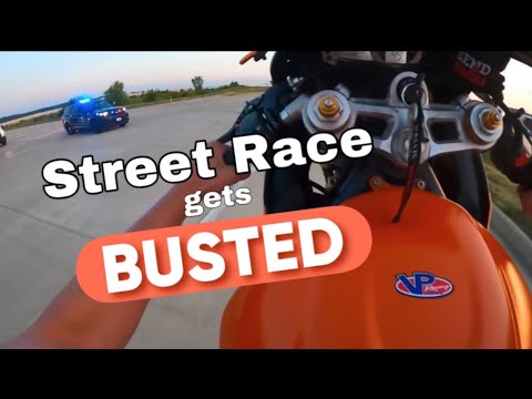 Street Race gets BUSTED - Cops vs Bikers