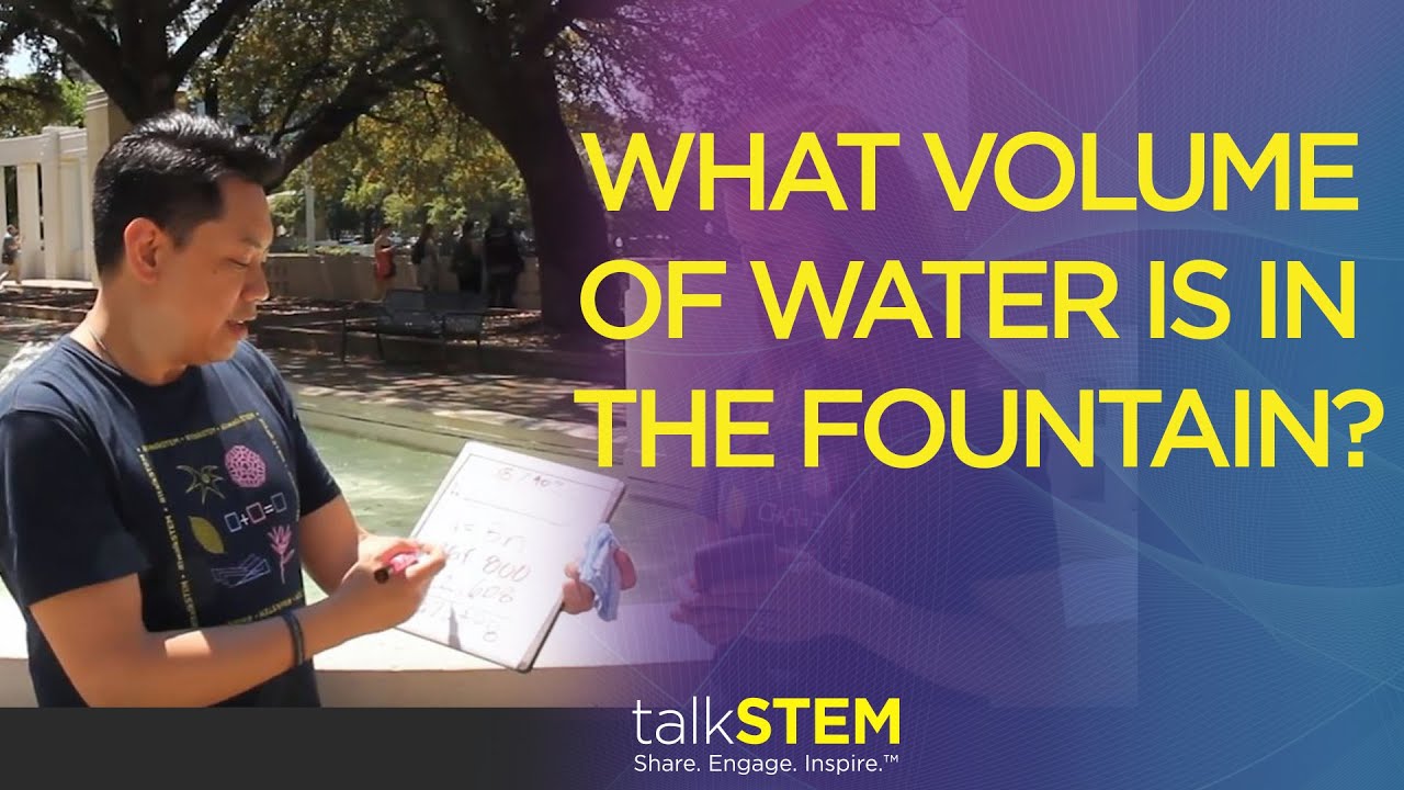 What volume of water is in the fountain?