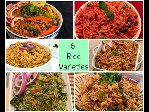 Variety RiceRecipes | 6 Instant RiceRecipes | Pulao Recipe | LunchBoxRecipes | Indian Rice Varieties Video