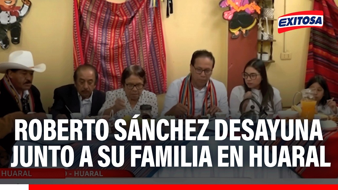 🔴🔵 Roberto Sánchez comparte con su familia el desayuno electoral en Huaral