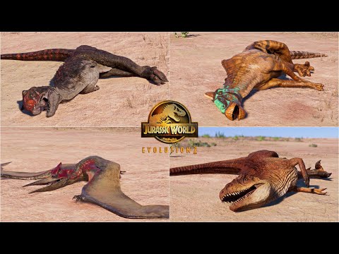Old Age Natural Death Animation of All Dinosaurs in Jurassic World Evolution 2