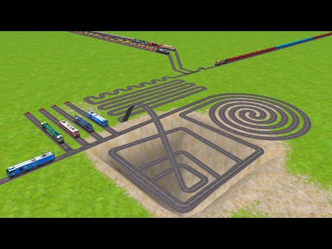 AI TRAINS CROSSING SQUARE CIRCLES RAILROAD TRACKS SNAKE TRACKS ZIG ZAG TRACKS/Train wold4 