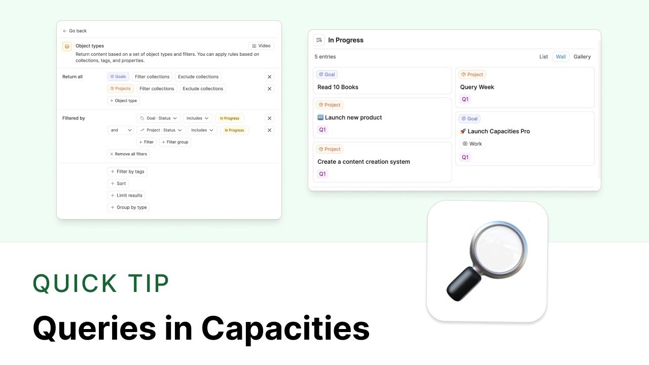 Quick Overview of Queries in Capacities