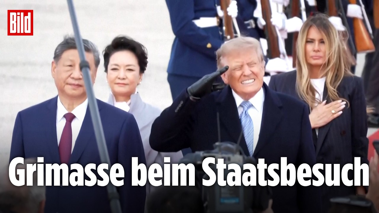 EMPFANG FÜR XI: Trump entgleisen die Gesichtszüge