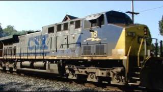 preview picture of video 'CSX 18 & 349 Continue Past Baldwin Station'