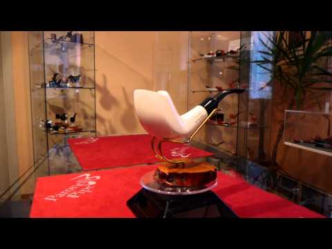 Pipa schiuma di mare half bent fatta a mano - www.paronellipipe.it