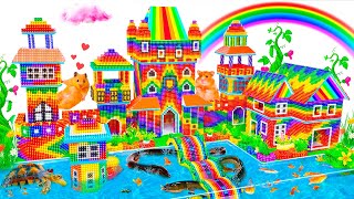 DIY Satisfying Magnet Balls - Build Seaport Has Towers &amp; City Gate By The Coast With Magnetic Balls