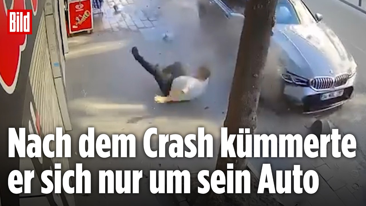 BMW-Raser schleudert Mann meterweit über den Fußweg