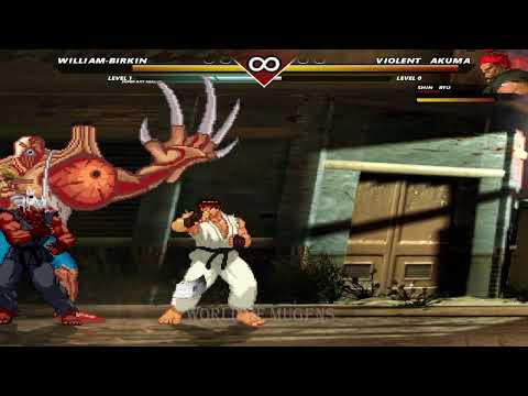 [Street Fighter Mugen] ShinRyu & Voilent Akuma Vs WilliamBirkin (Hard Mode)