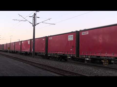 Low light test shot - freight train departs Feilding.
