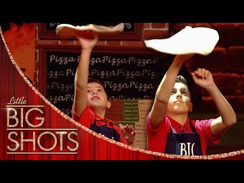 Jersey Pizza Boys Spin & Toss Pizza Dough! | Little Big Shots