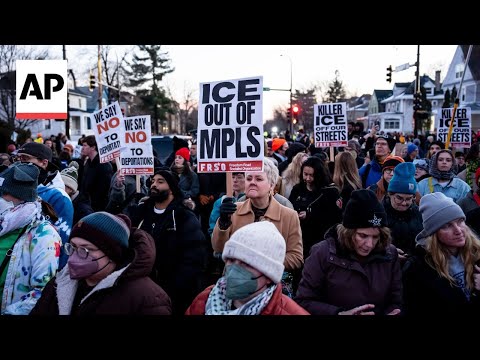 Video Thumbnail: Hundreds protest in Minneapolis after ICE officer kills Renee Nicole Macklin Good