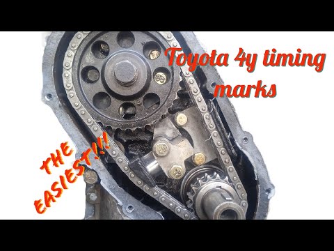 Toyota 4Y timing chain marks