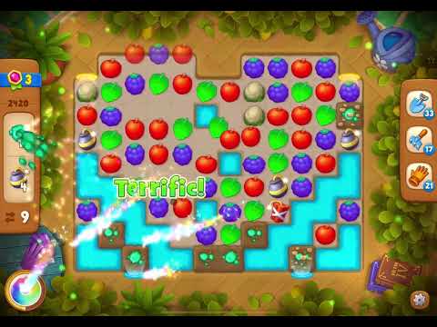 GardenScapes Level 2420 no boosters (17 moves)