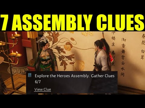 Where winds meet - explore the heroes assembly | gather clues (7/7) | shadows in bloom quest guide