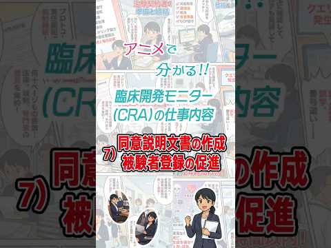 アニメで分かる！！臨床開発モニター（CRA）の仕事内容　7）同意説明文書の作成＆被験者登録の促進