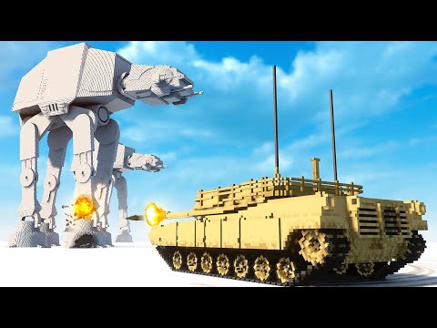 STAR WARS AT-AT DESTROYED BY TANK - Teardown Mods Gameplay
