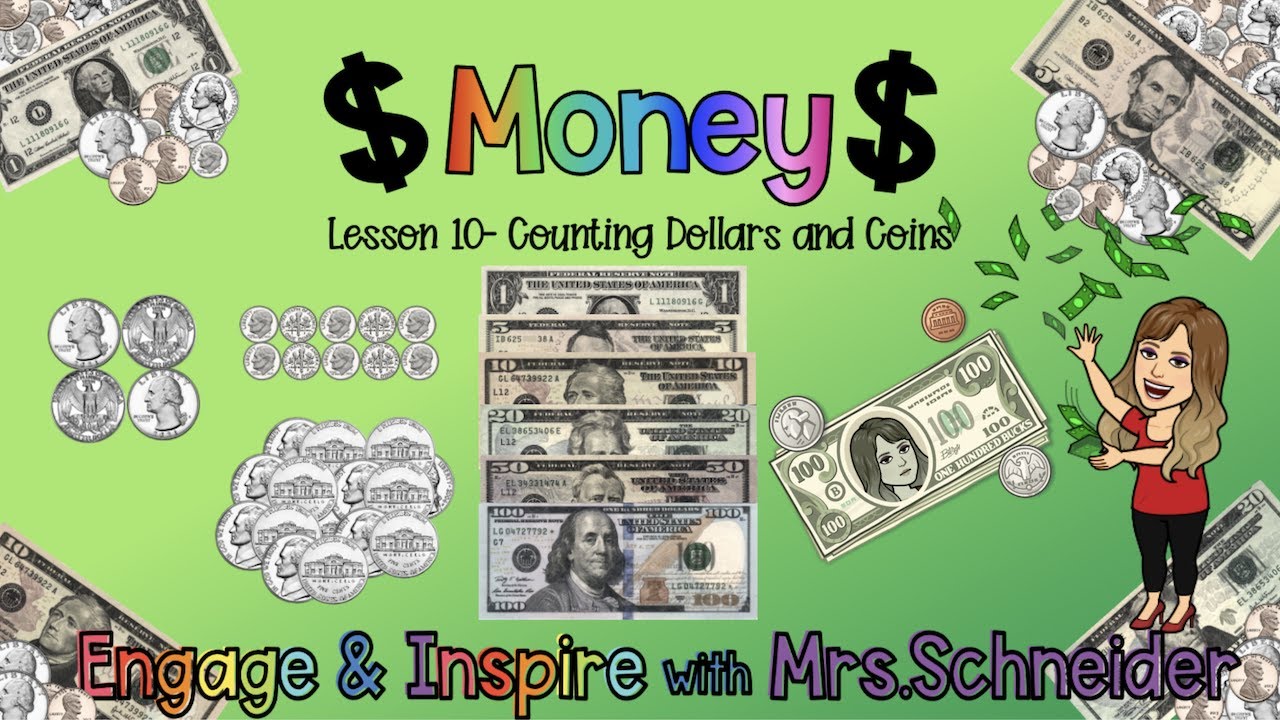 Money Lesson 10  Counting dollars and coins