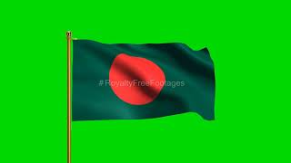 Bangladesh National Flag | World Countries Flag Series | Green Screen Flag | Royalty Free Footages