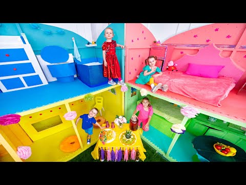 Vania und Mania spielen in einem riesigen Puppenhaus | Sammlung von Videos für Kinder