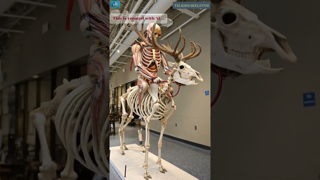 A Talking Reindeer and a Human Skeleton Model Created with AI | Bio AI Art