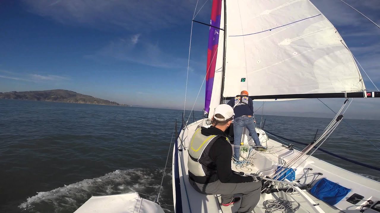 Spinnaker Practice J/88 San Francisco Bay