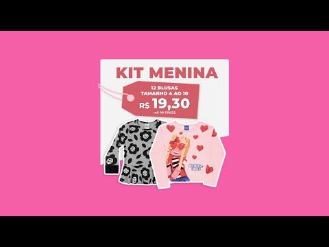 KIT P/REVENDA-REF.: 06-130522-R$ 19,30 CADA PEÇA-MENINA-TAM.4/10-C/12 BLUSAS-KAMYLUS E ELIAN-ATACADO