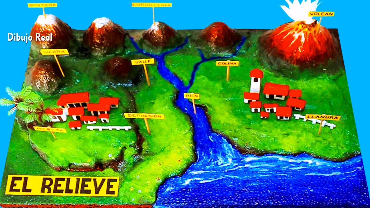 COMO HACER MAQUETA FORMAS DE RELIEVE FACIL Y BONITO