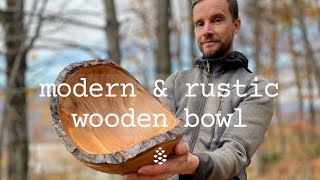 Carving Modern Rustic Oval Shape Wood Bowl Made with Power Tools (MANPA Multi Cutter, no lathe)