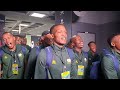 Bafana Bafana  singing Gwijo on arrival at Orlando Stadium ahead of their friendly against Congo 🇨🇩