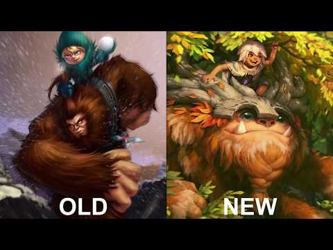 Nunu Rework 2018 - All New Abilities Revealed - All Nunu Skins Splash Arts Comparison OLD And NEW