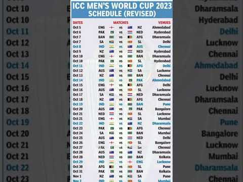 ICC World Cup 2023 ICC World Cup 2023 schedule #cricket #ICC World Cup 2023 schedule