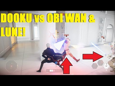 Star Wars Battlefront 2 - Count Dooku vs Obi Wan & Luke Skywalker! Absolutely destroyed enemy team!