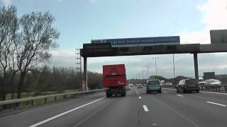 preview picture of video 'Driving On The M5 From M6 Interchange To M5 J1, West Bromwich, England 5th April 2012'