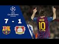 Barcelona 7- 1 Bayern leverkusen(11/12) Messi with 5 goals