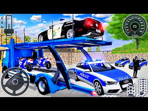 Cargo Transport Truck Police Cars Simulator - Offroad Jeep Transporter Driver - Android GamePlay