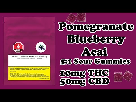 Unboxing & Review of Wana's Pomegranate Blueberry Acai Sour Gummies - Canadian Cannabis