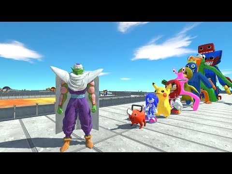 Piccolo vs Rainbow Friends LAVA DEATH RUN - Animal Revolt Battle Simulator