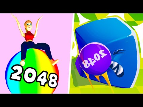 Yoga Bounce Run 2048 vs Ball Master 2048 Shooter  - 1⭐123456789 Gameplay Max Level