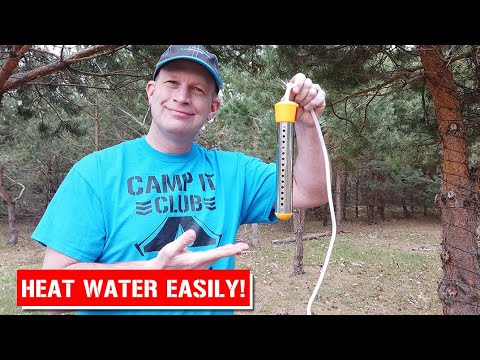EASY way to heat water camping! Submersible water heater review.