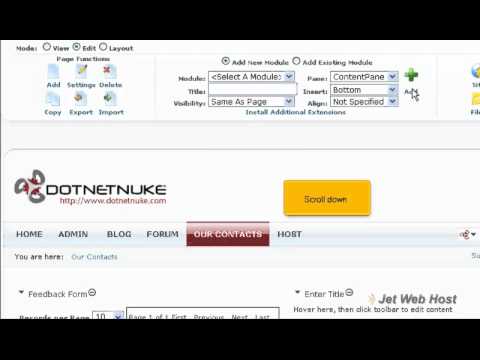 f How to install an additional feedback module in DotNetNuke