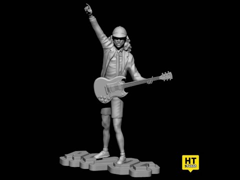 Angus Young ACDC 3D Modeling