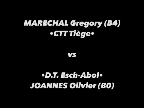 Tennis de Table - Challenge amical de Chiroux ·Finale· MARECHAL Gregory (B4) vs JOANNES Olivier (B0)