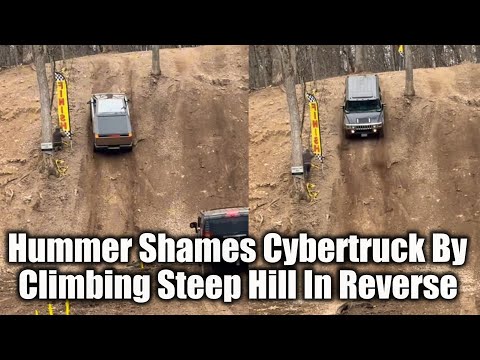 Hummer Shames Cybertruck By Climbing Steep Hill In Reverse
