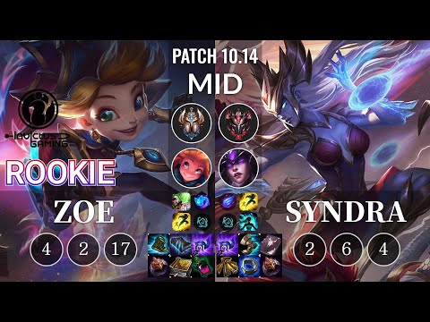 IG Rookie Zoe vs Syndra Mid - KR Patch 10.14