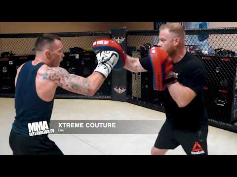 Colby Covington ripping pads training during UFC 235 fight week